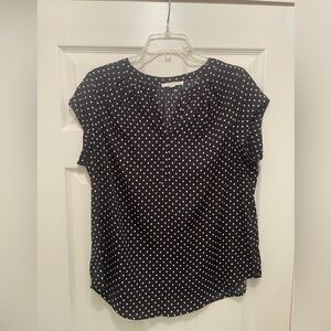 Small cap sleeve polka dot blouse